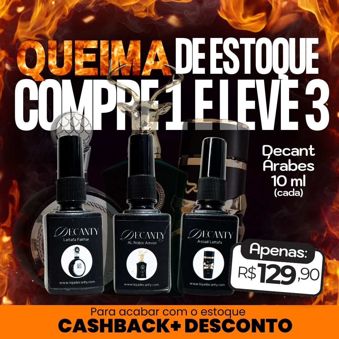 PROMOÇÃO COMPRE 1 E LEVE 3 -  Decantes Árabes - Queima de Estoque 🔥 - 10ml Cada